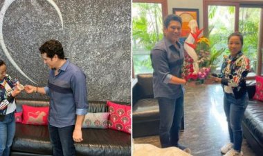 सचिन तेंदुलकर से मिलीं मीराबाई चानू, मेडल दिखाकर बोलीं -'आपसे बहुत इंस्पायर्ड हूं..