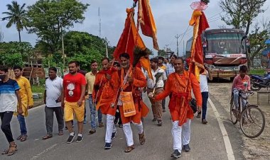1400 किलोमीटर की पैदल निशान यात्रा राजस्थान के खाटू धाम तक