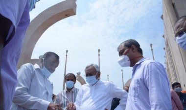 गुरु का  बाग़ गुरुद्वारा का निरीक्षण करने  पहुचें  मुख्यमंत्री नीतीश कुमार