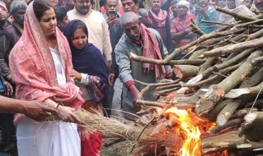 पत्नी पूनम ने दी पप्पू देव की चिता को मुखाग्नि, दूसरे दिन भी सहरसा में तनाव की स्थिति