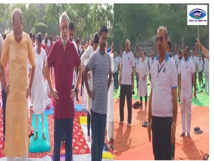 आठवें अंतरराष्ट्रीय योग दिवस के अवसर पर केंद्रीय मंत्रियो और नेताओ ने किया योग 