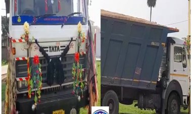 नाथनगर में अवैध बालू लदे ट्रक को पुलिस ने किया जब्त, पुलिस को चकमा देकर चालक हुआ फरार 
