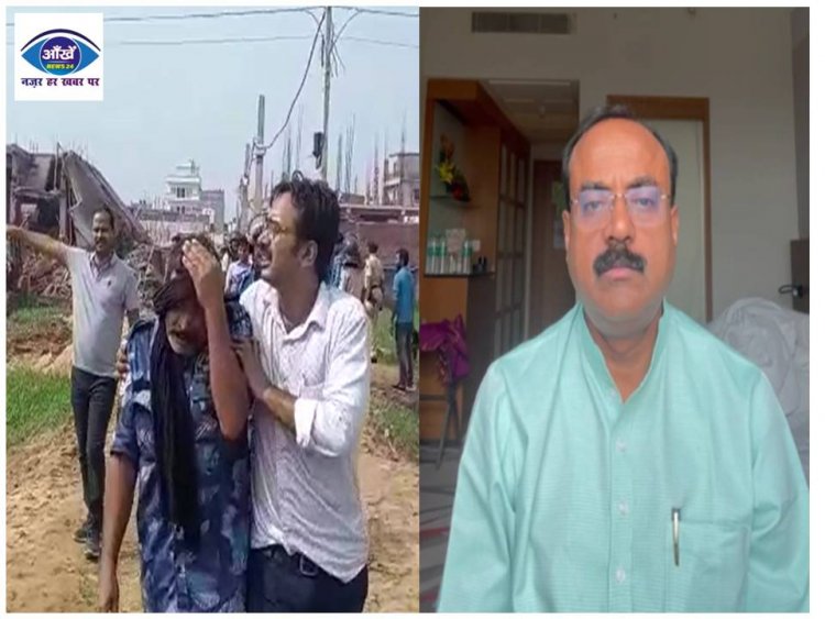 पटना के राजीव नगर में चला प्रशासन का बुलडोजर
