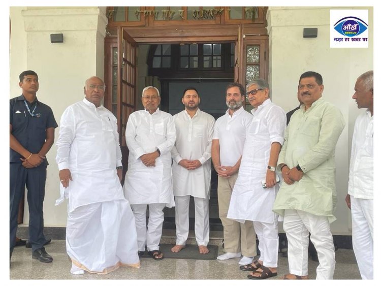 राहुल गांधी से मिले नीतीश कुमार और तेजस्वी यादव, मल्लिकार्जुन खरगे के घर पर हुई मुलाकात