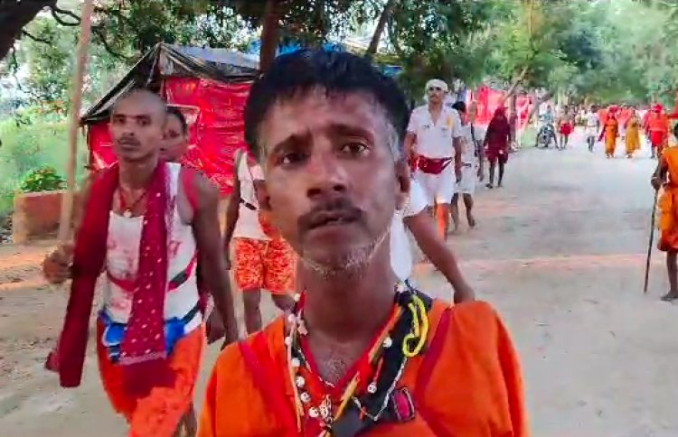 दोनों हाथों से दिव्यांग होते हुए भी पैदल यात्रा कर बाबा बैधनाथ का करने जा रहे है जलाभिषेक