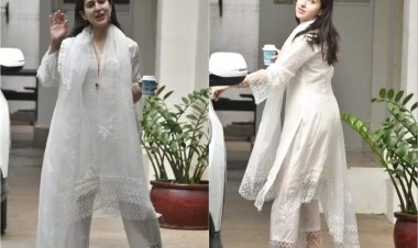 व्हाइट कलर का सूट पहनकर पैपराजी के कैमरे में कैद हुईं Sara Ali Khan, एक्ट्रेस की सादगी पर फिदा हुए लोग