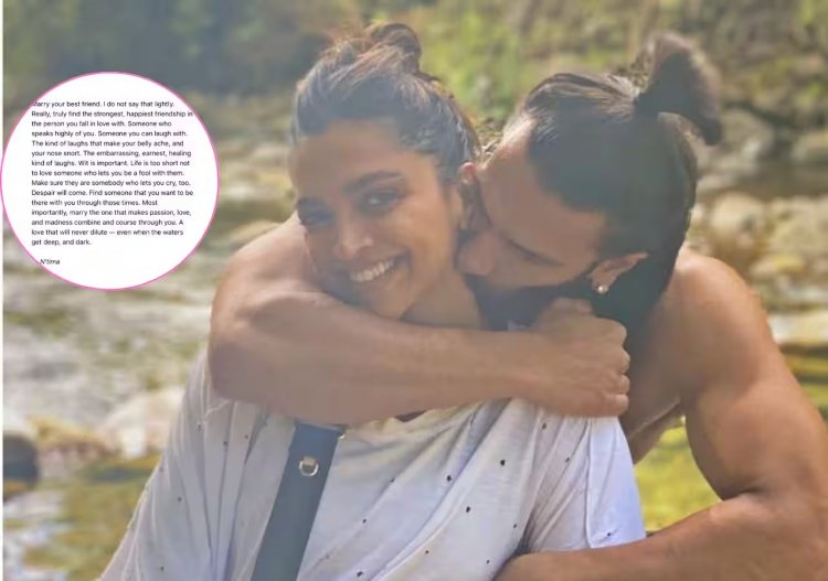 Deepika Padukone ने पोस्ट शेयर कर रणवीर सिंह पर लुटाया प्यार, एक्ट्रेस ने लव नोट में जमकर की पति की तारीफ