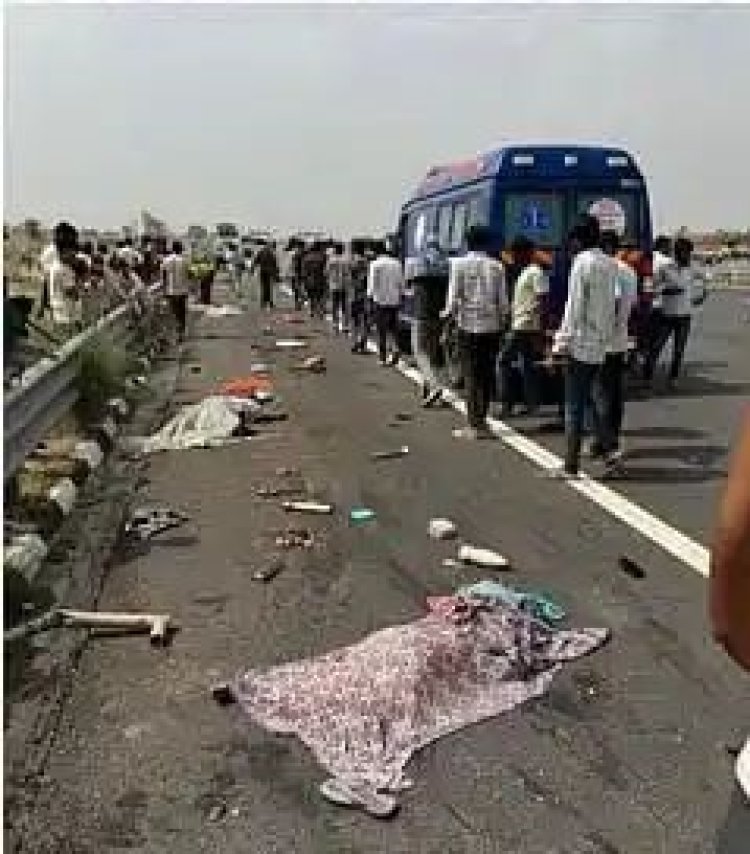 हरियाणा में दिल्ली-मुंबई एक्सप्रेसवे पर भीषण हादसा, 6 सफाईकर्मियों की मौत