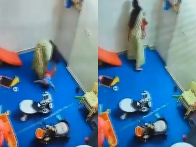 डे-केयर में मासूम से हैवानियत: 15 महीने की बच्ची को मेड ने थप्पड़ मारे, जमीन पर पटका और बेल्ट से पीटा