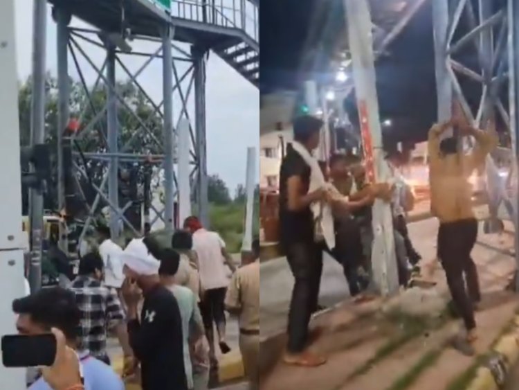 मेरठ में टोल प्लाजा बवाल: जवान से मारपीट के विरोध में गुस्साए ग्रामीणों का हंगामा